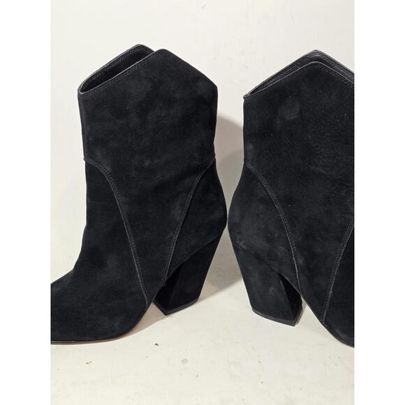 dolce vita suede boots heeled women's shoe black leather sz 6.5 - Picture 6 of 13